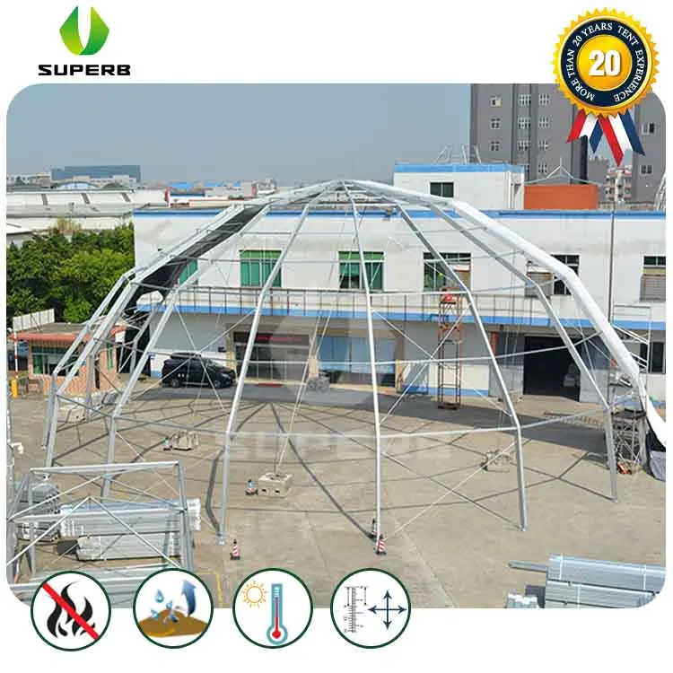 Large Outdoor Igloo Geodesic Dome Tent Waterproof and Fireproof with PVC Coated Aluminium and Steel Frame for Garden Use