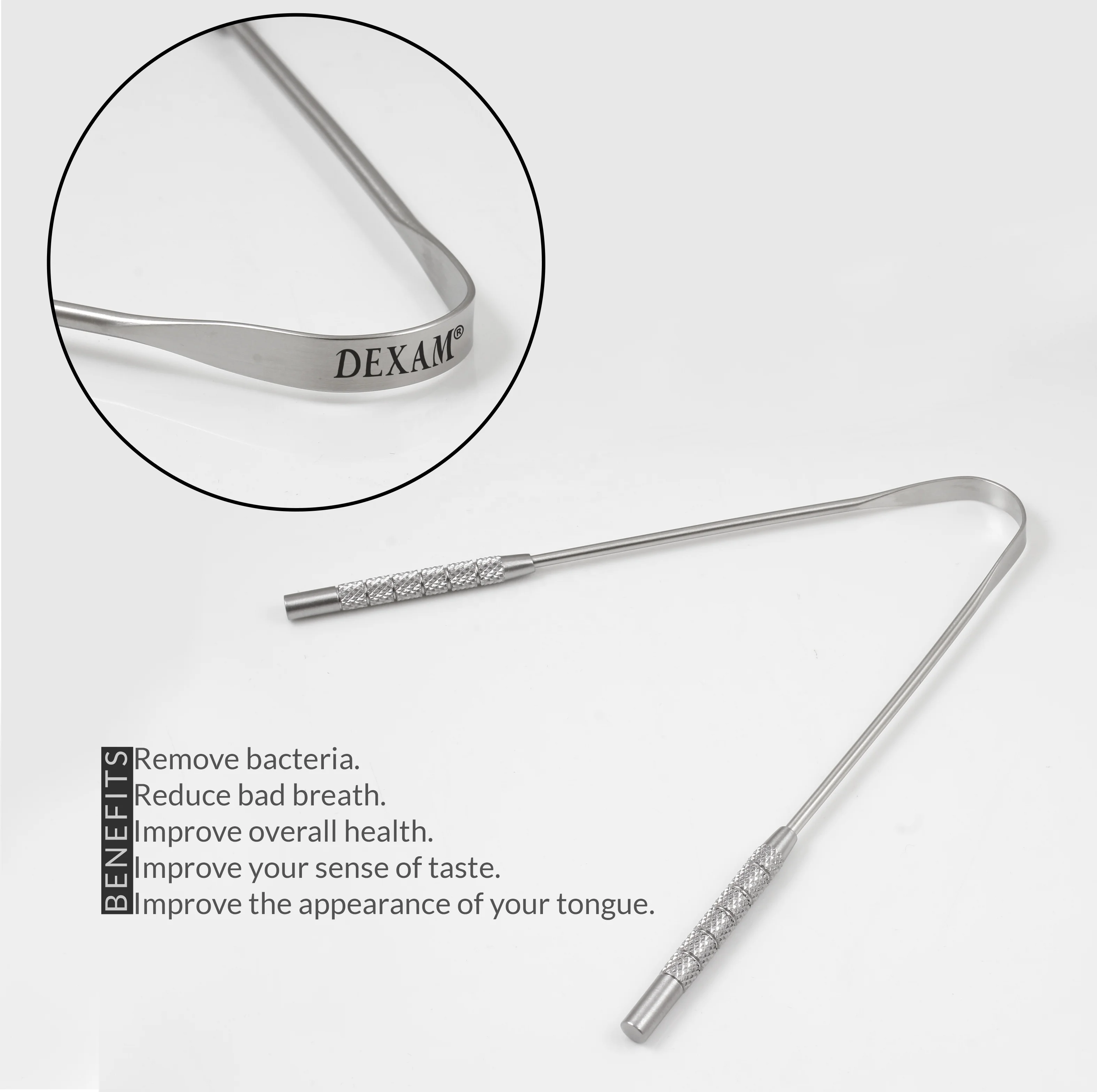 
ISO Certified Stainless steel tongue cleaner tongue scraper bacteria inhibiting serializable Dental Instrument 