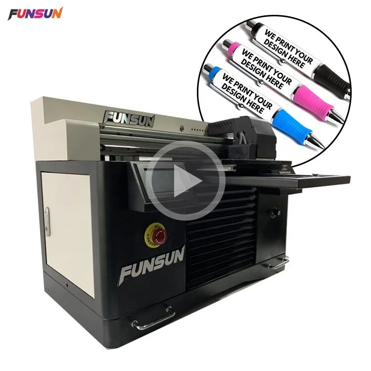 Funsun 1440dpi UV led lamp Printer / Inkjet UV Glass Printing Machine with DX5 head