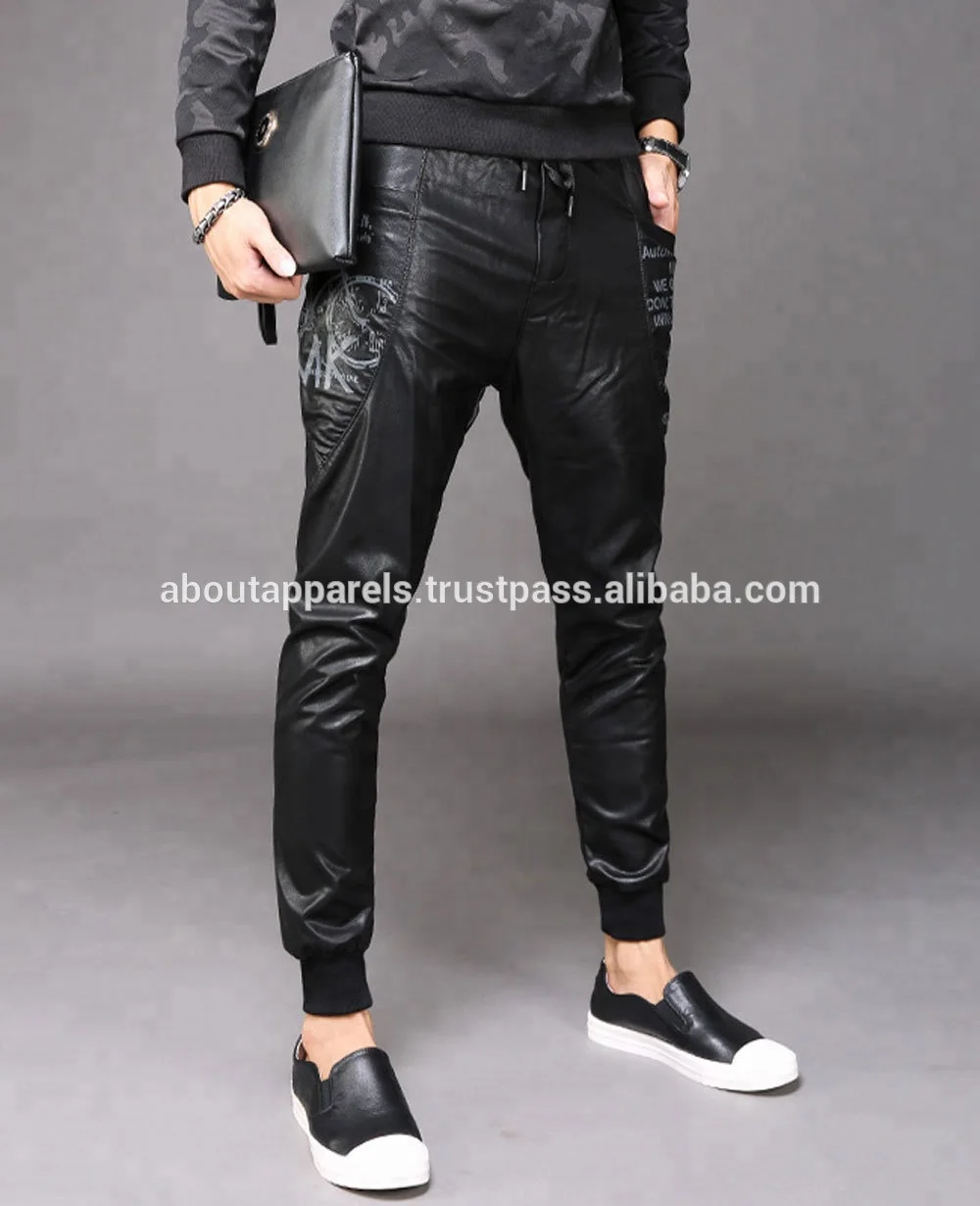 100% Genuine Top quality Buffalo Leather Pants For Men genuine sheepskin motorbike Leather Pants
