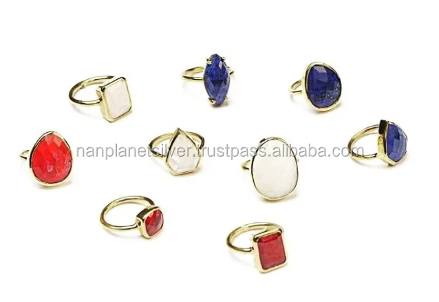 Black Onyx Gold Vermeil Emerald Cut Gemstone Ring