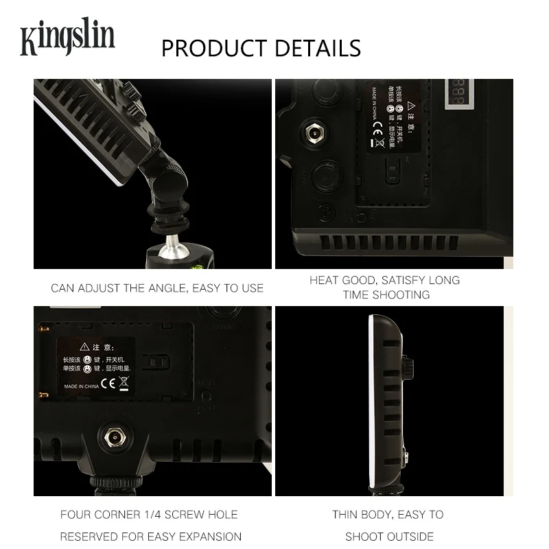 video light Portable LED Video Camera Light Panel Lamp Photographic Lighting with LED Display for DSLR Camera