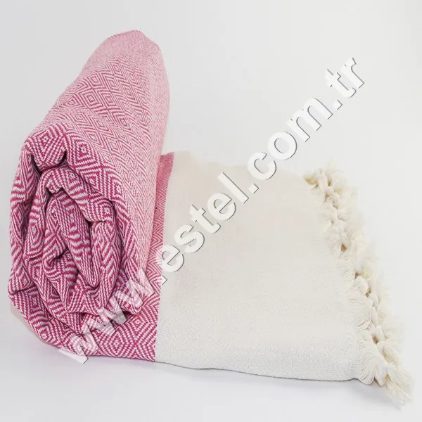 Estel Diamond Super Soft Pink Natural Color Plush Fleece Throw Blanket Modern Bedding Durable Rug Plain Style for Decorative Use