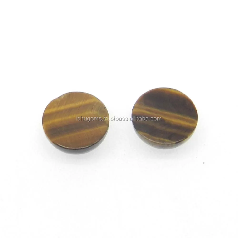 Trendy Collection Genuine Tiger Eye 10mm Round Cabochon 4.20 Cts Loose Gemstone For Jewelry Making