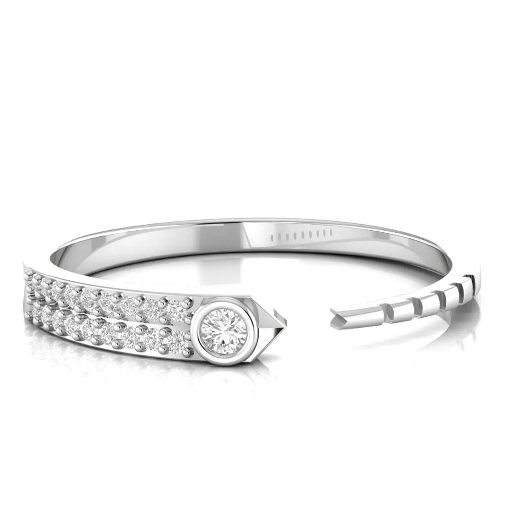 Real Natural Diamond Ring For Women in Solid 18kt White Yellow Rose Gold 1.61 Gram Adjustable size