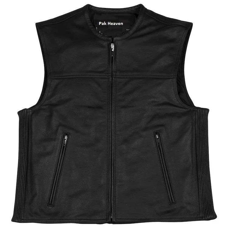 great fit and great quality custom motorbike motorcycle racing riding leather Club vest oem plus size