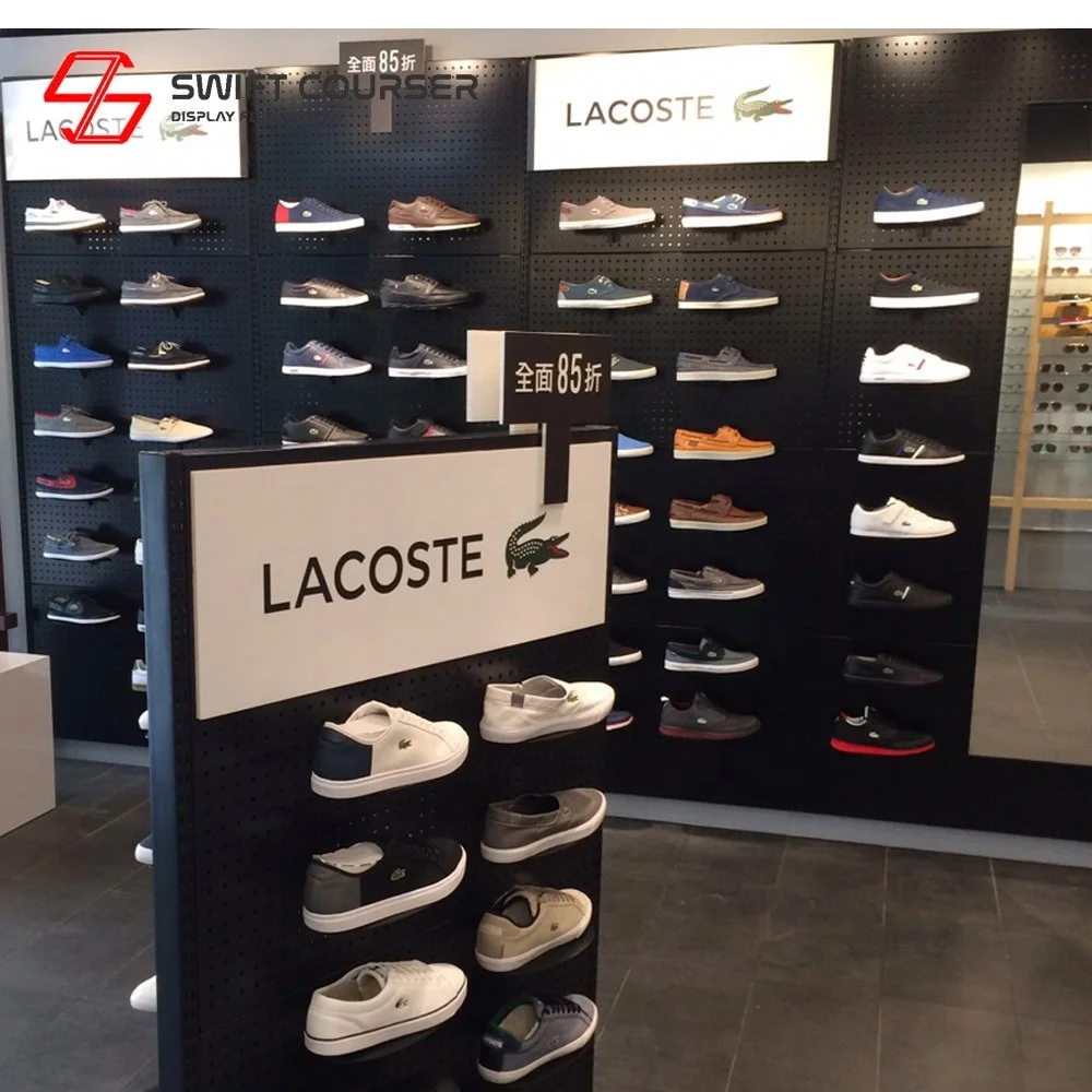 Swift retail shoe store sneaker pegboard racks