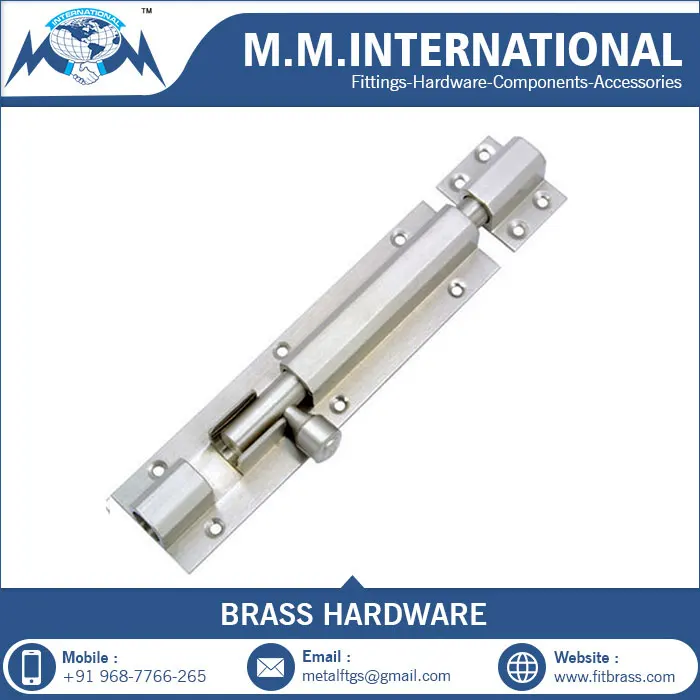 100% Pure Brass Door Tower Bolt