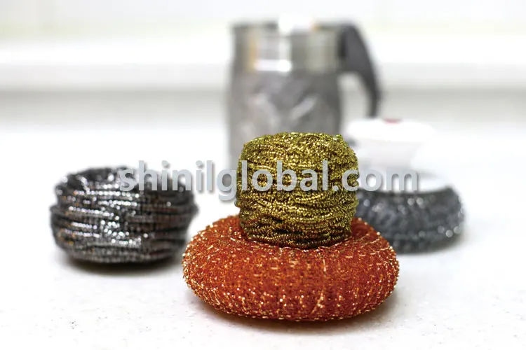 Korean best Pot cleaning ball High quality dish washing scrub pad eco-friendly metal scrub sponge