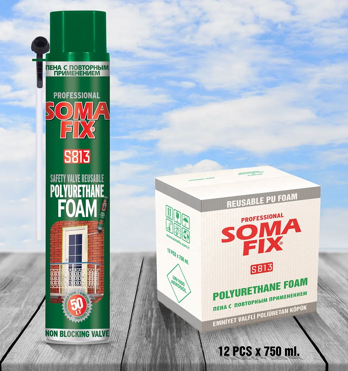 SOMAFIX 750 Ml REUSABLE Polyurethane Foam - Handheld