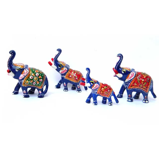 Antique Decoration Natural Metal Elephants Indian Traditional Artisans Hand made