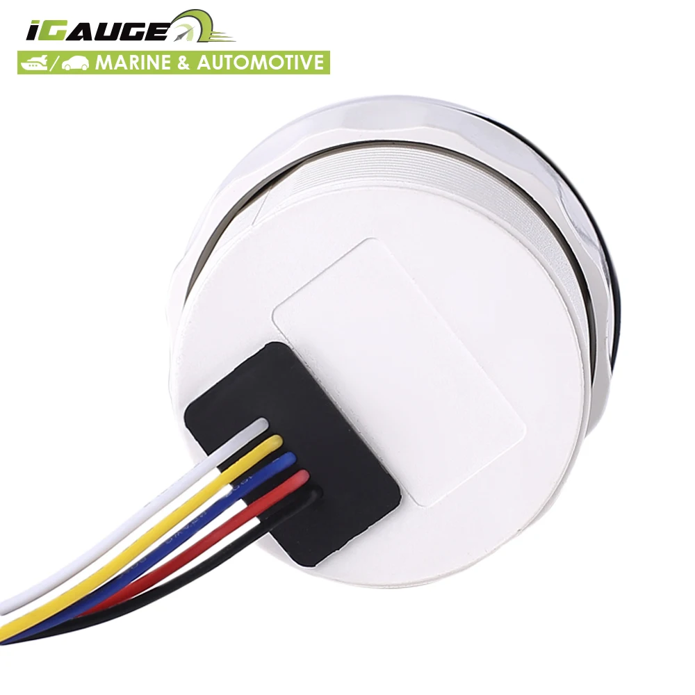 Высококачественный белый водоотталкивающий бортовой правый манометр для морских и автомобильных автомобилей, 2-1/16 дюйма, 52 мм