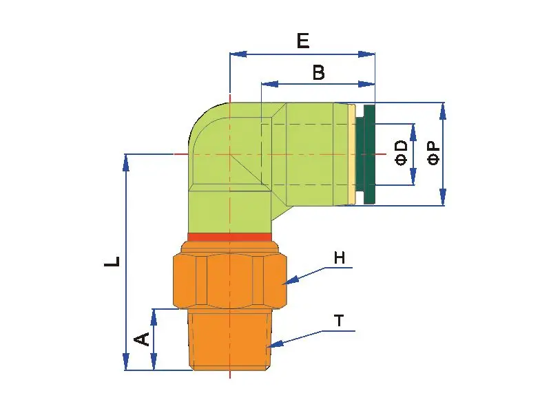 Вращающийся локоть серии RL, быстрое подключение, фитинги для воздушного шланга, одно касание, для подключения фитинга от NBPT