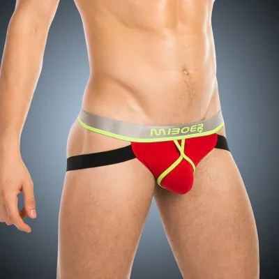 Мужские трусы-боксеры WKER с U-образным выпуклым мешочком и двойными стрингами из чистого хлопка сексуальные мужские трусы