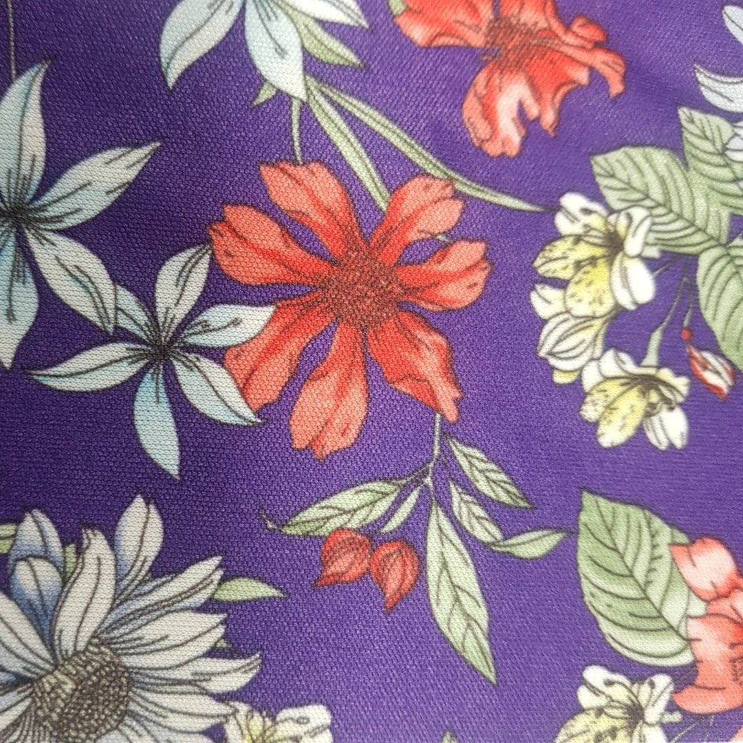 Wholesale Comfortable professional Flower Design Best Price 95% Polyester 5% Spandex Kint Stretch Printed Korea Fabric