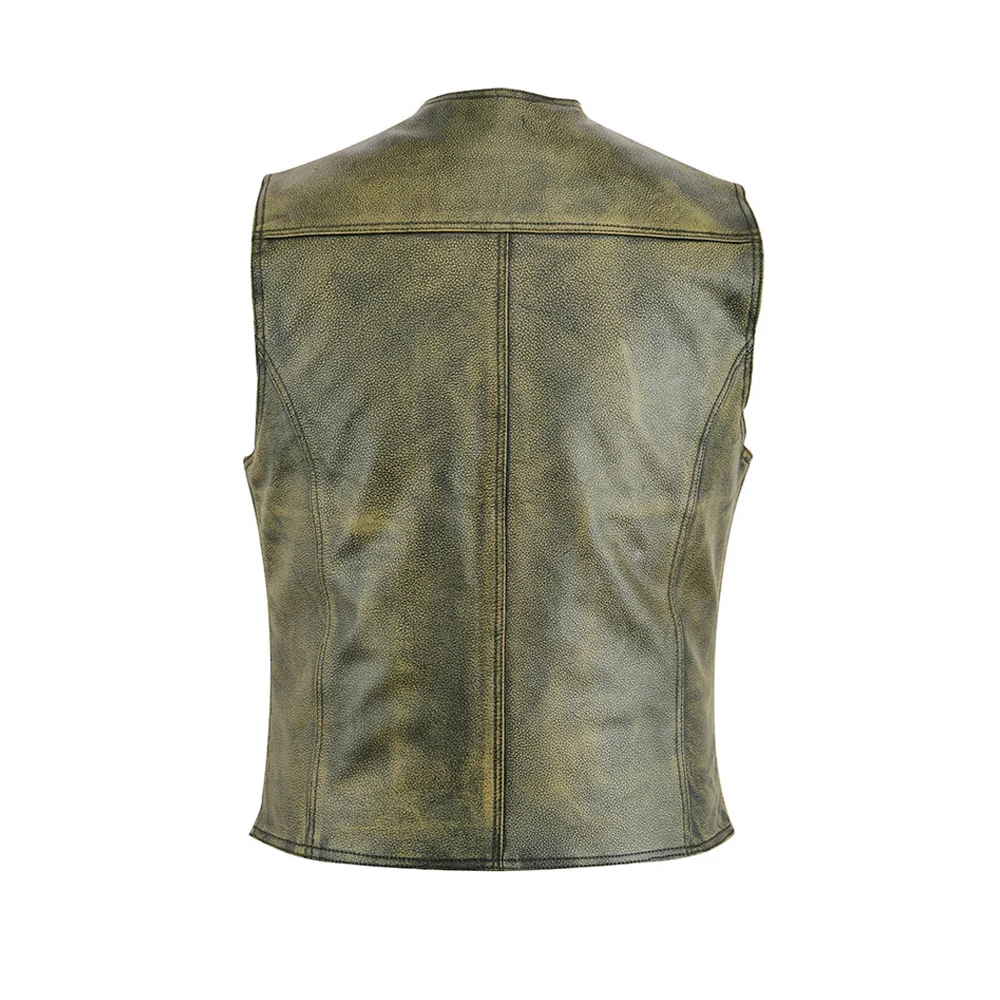 Latest Design Biker Leather Vest Motorcycle Textile Trucker Vest Pakistan Genuine Leather Outer Wear Breathable Leather Jackets