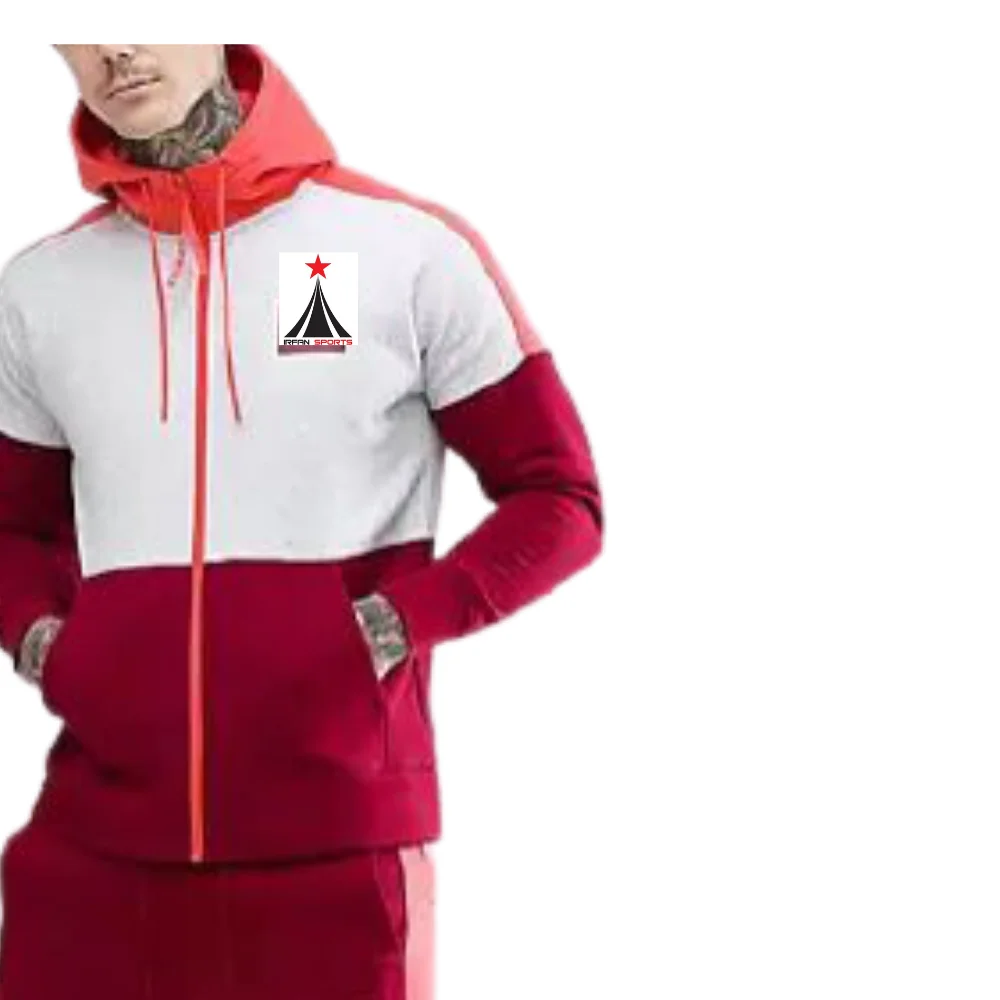 Fall Fashion Men Wholesale Fitness Sport Suits Color Male Jogging Sets 2 Piece Tracksuits Air Full Zip Hoodie In Red