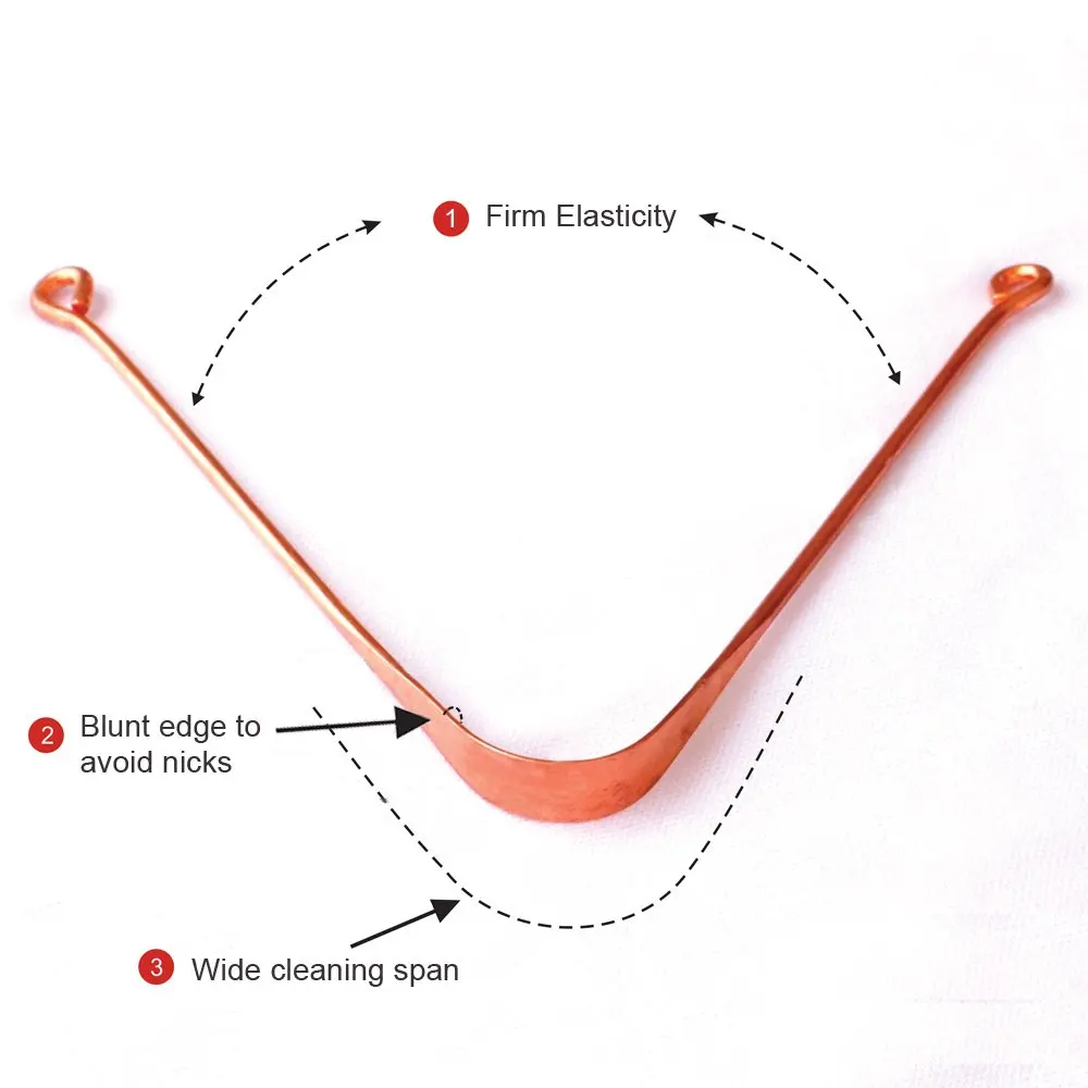 Скребок для языка из чистой меди превосходного качества, средство для ухода за полостью рта