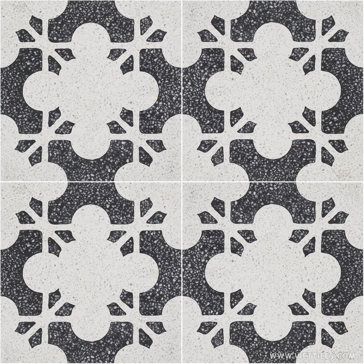 Terrazzo handmade cement tiles high quality black and white for 5 star construction eco-friendly product