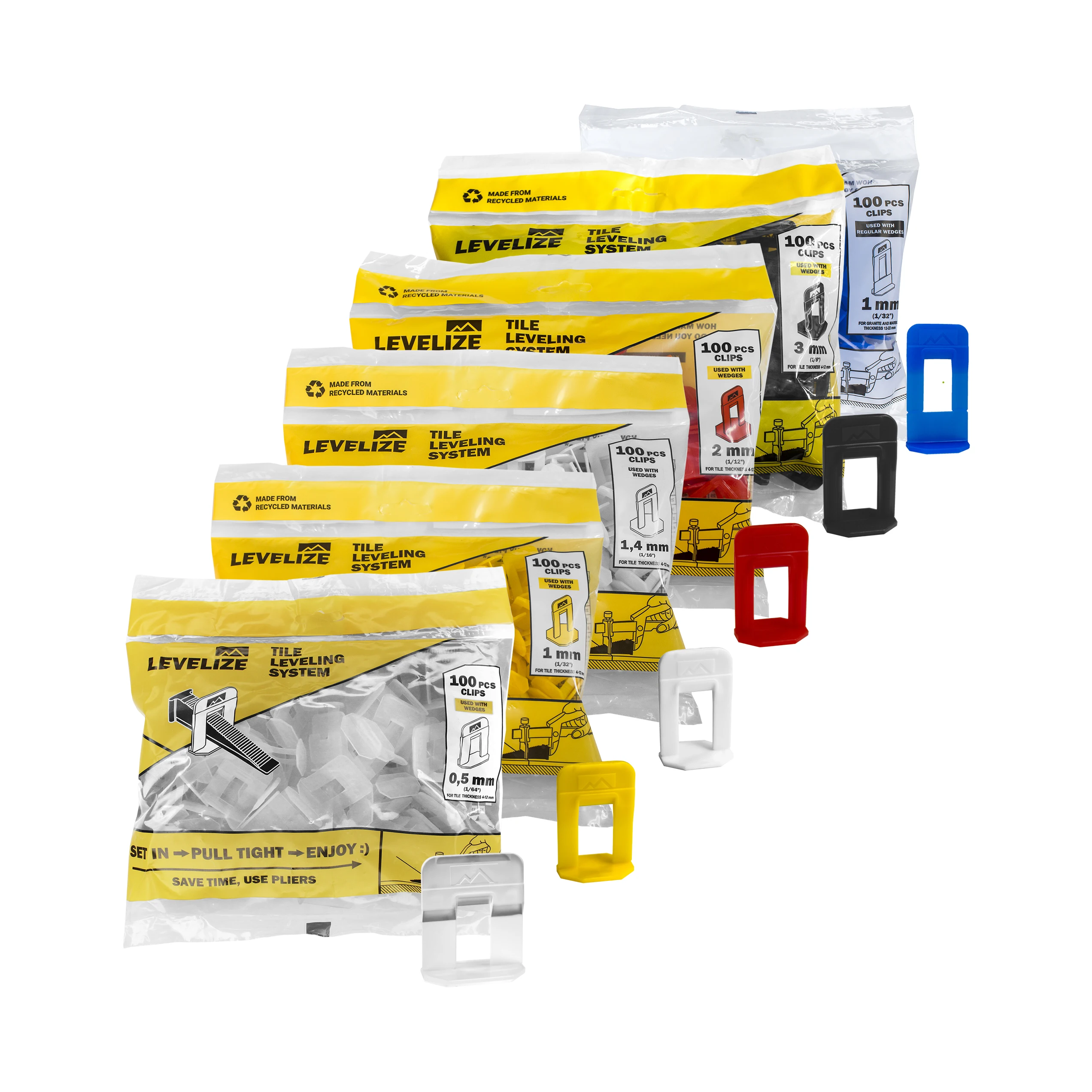 Tile leveling system Levelize clips