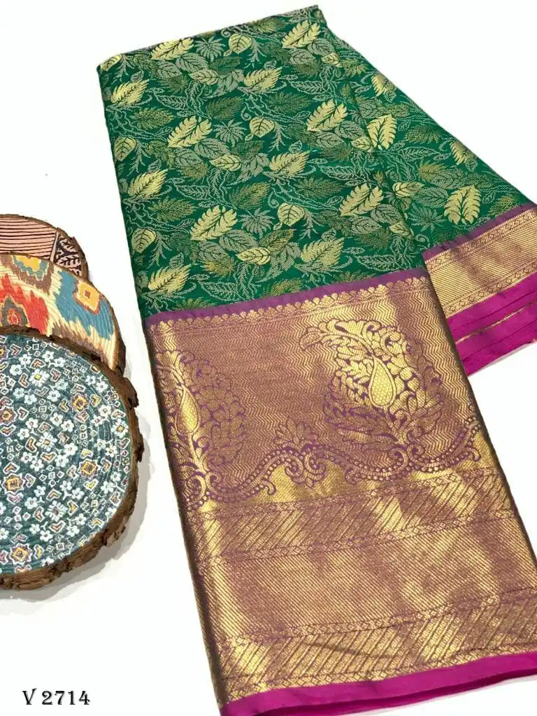 Pure Banarasi Silk Saree in Pure Zari Weaving With Banarasi Blouse Piece