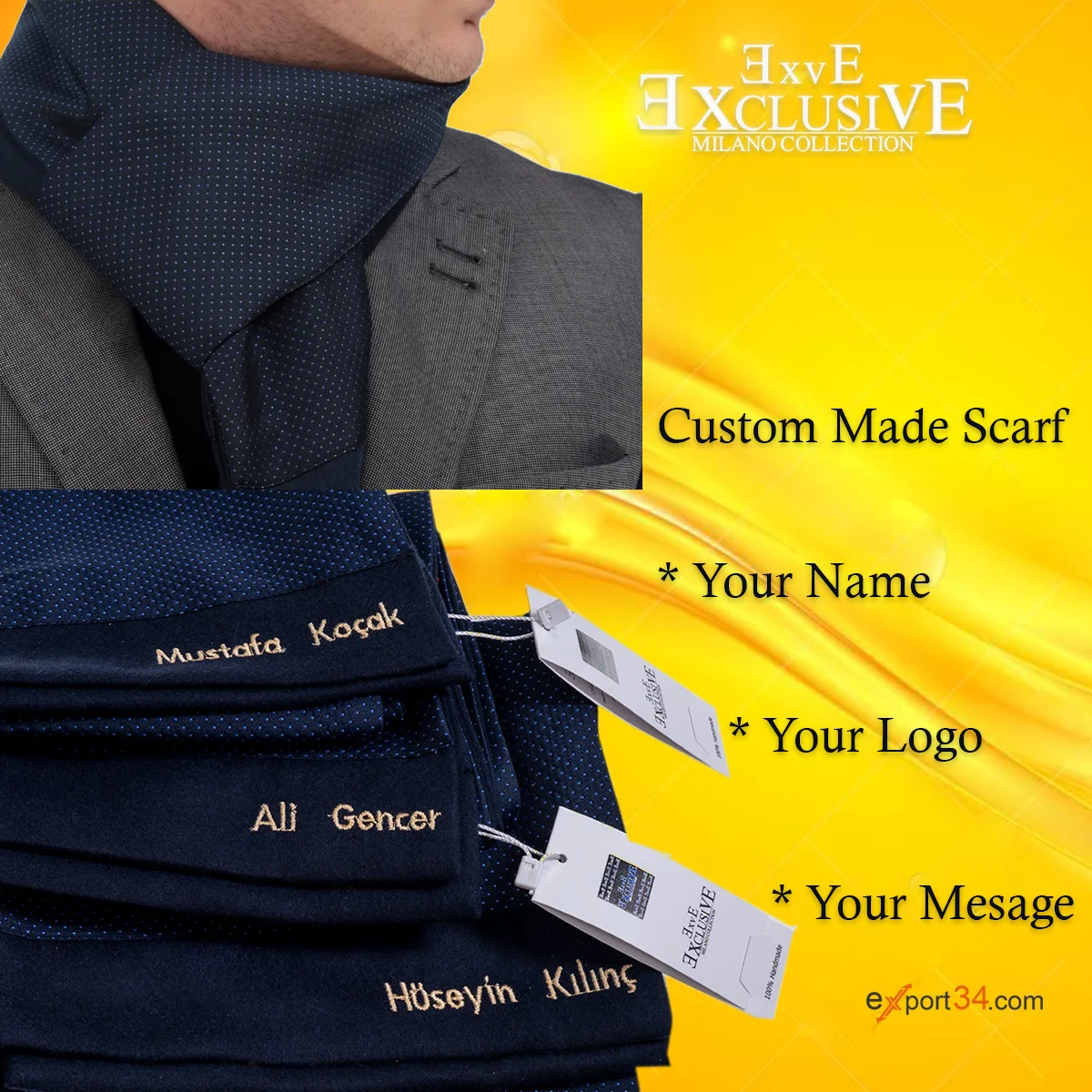 Custom made Scarf New Model Fashion Viscose And Cotton Mens Brushed Winter Scarf