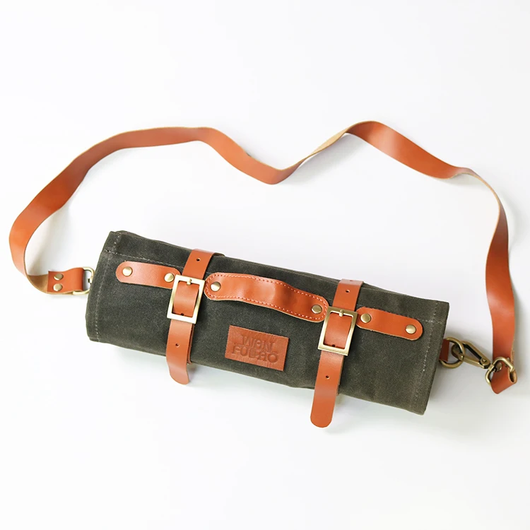 Custom portable Kitchen boning Leather Knives bags Knife set Culinary Tools chefs knife leather roll bag