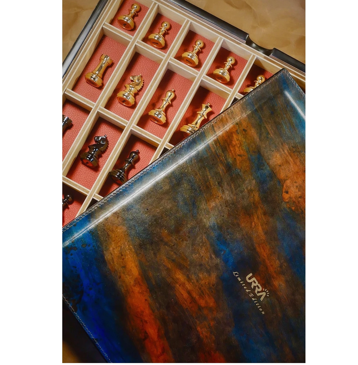 
High-End Hot Selling Hand Made Luxury Wooden Leather Chess Set Board Game from Vietnam 