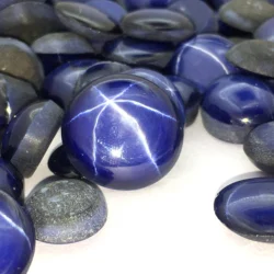Blue Lindy Star Sapphire Oval Shape 6 Rays Loose Synthetic Gemstone Plain Lab Created Cabochon Making Jewelry Wholesaler Price