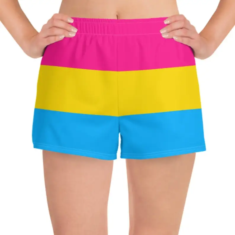 Pride Pan Flag with Pockets, Pan Pride Shorts, Gym Shorts Flag Workout Shorts