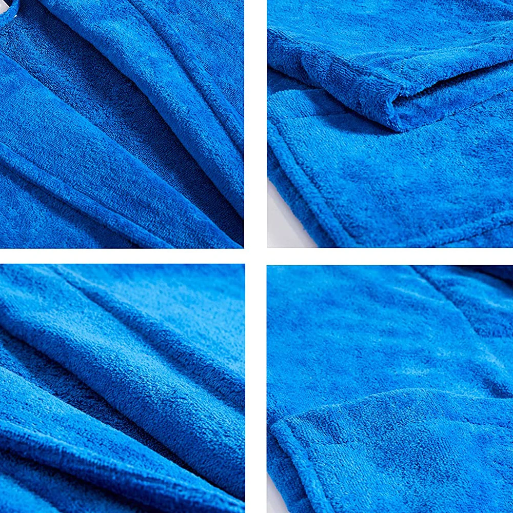 Kids Luxury winter cotton thick soft sweat sleepwear lounge long fleece towel terry bathrobe hotel mens bath robe U