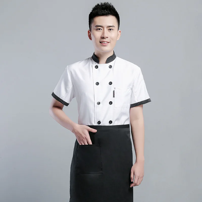  Куртка шеф-повара с коротким рукавом Униформа для кухни ресторана и бара рабочая одежда отеля