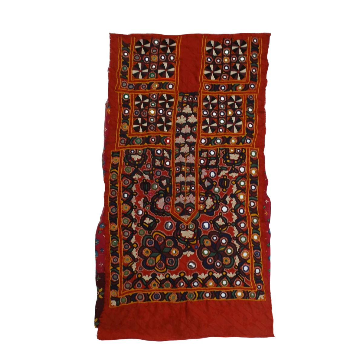 Hot Selling Indian Vintage Kutch Embroidered Mirror work Yoke Neck Patches, Banjara Afghani Dress Yoke