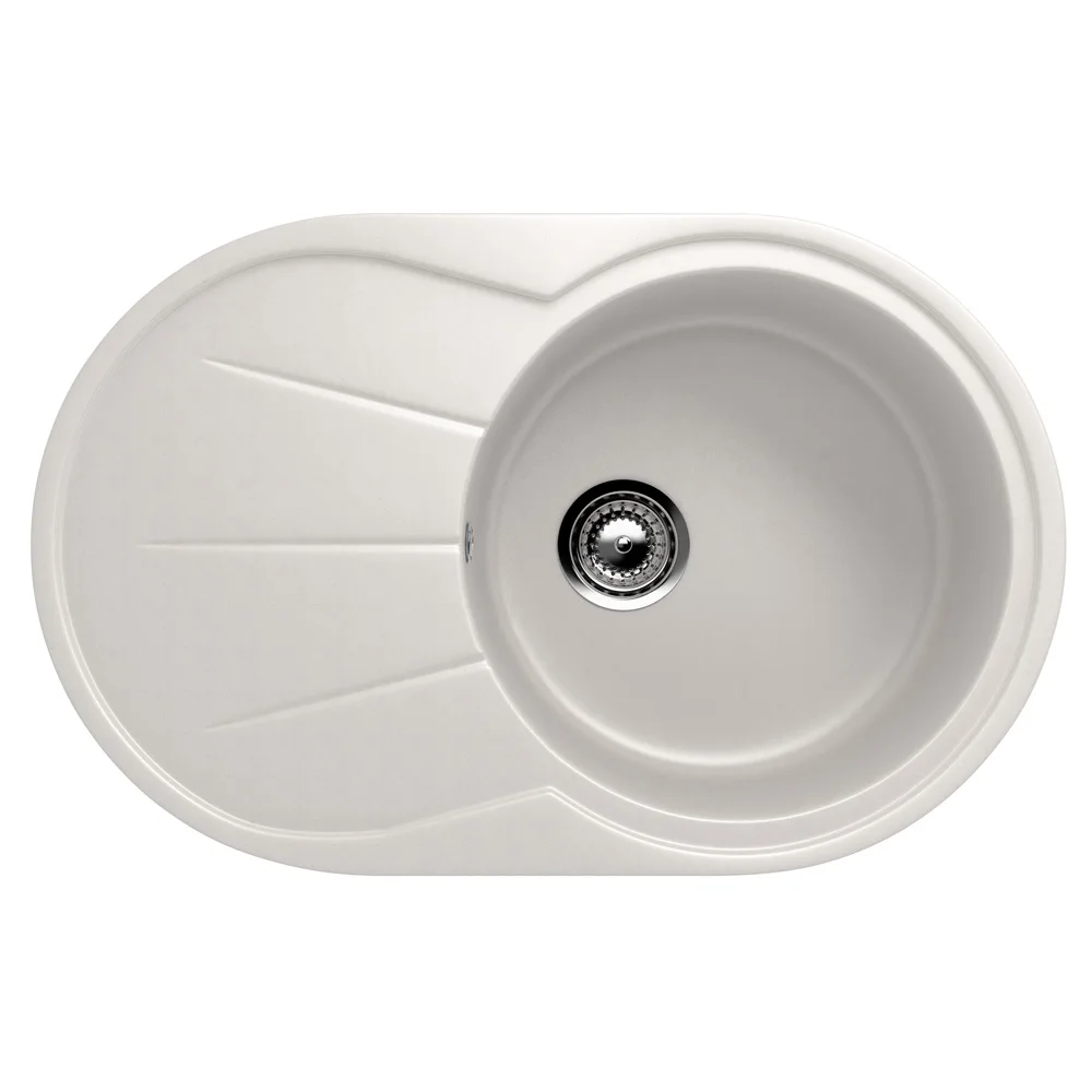 Oval single bowl composite kitchen sink ULGRAN U-503 one-section reversible, sink kitchen double basin stone kitchen sink