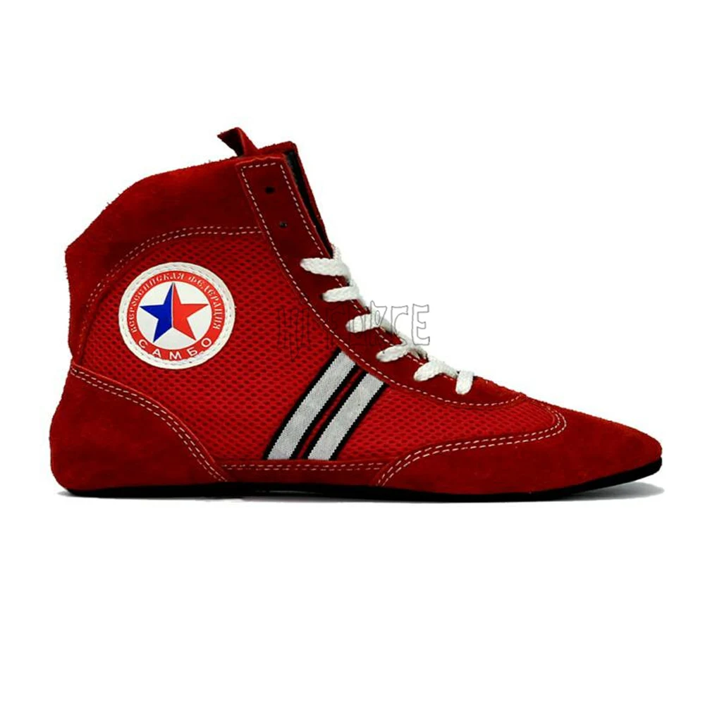 Custom made Wrestling Shoes Sambo Fighting Boots Professional Sambo Shoes Leather