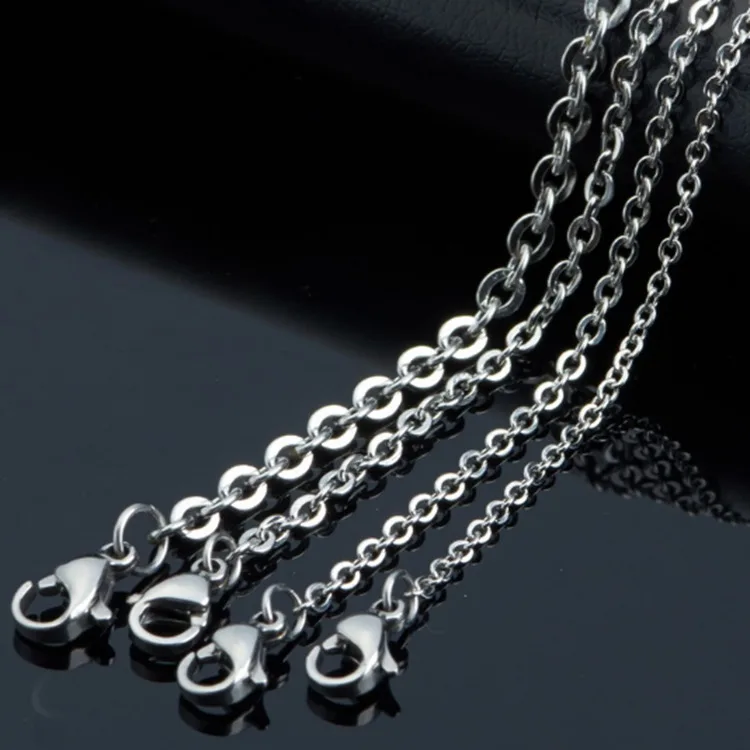 1.2 mm Wholesale stainless steel O-SHAPED box rolo chain Cable Soldered Chains women