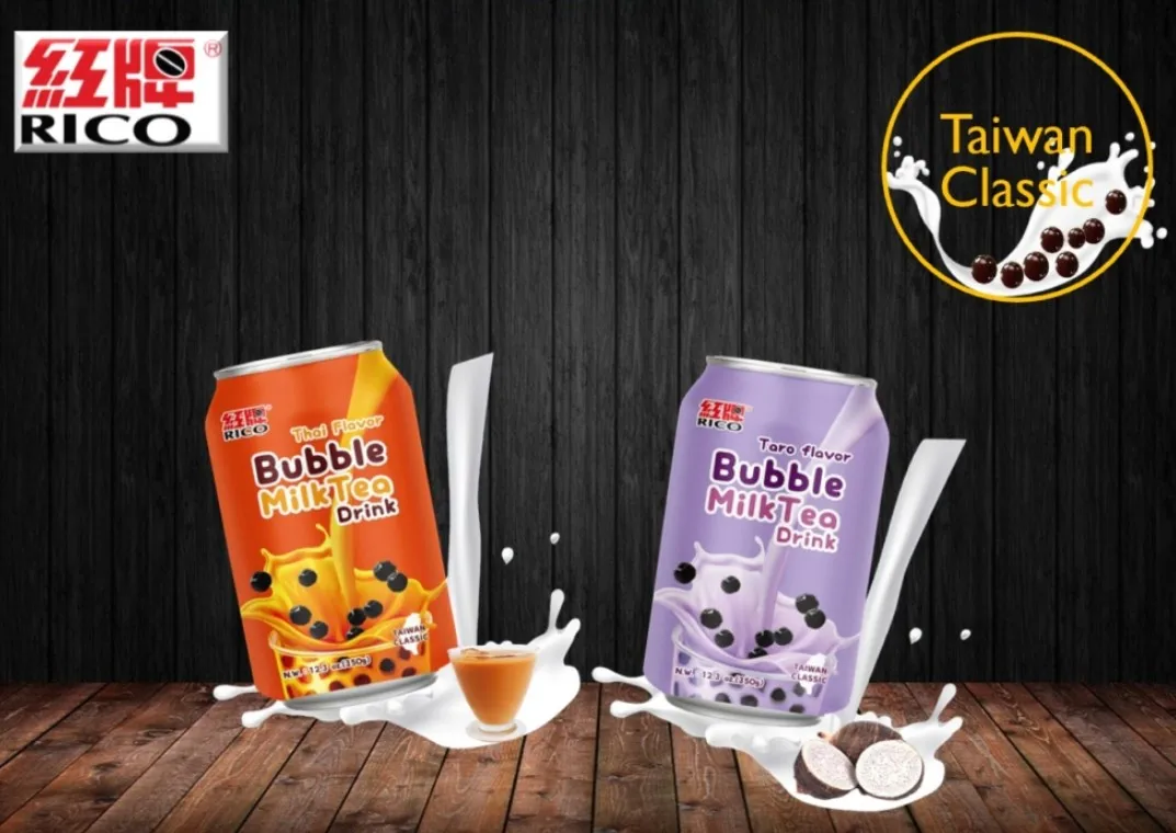 
RICO Brown Sugar Boba Milk Tea drink can Ready to drink Boba in a can Instant Drink 490g 