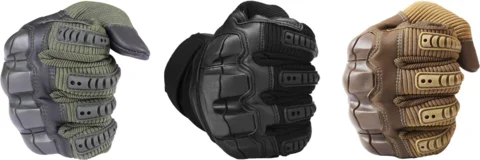 Тактические перчатки военные резиновые с твердыми костяшками уличные для сенсорного экрана зеленые закрытыми пальцами