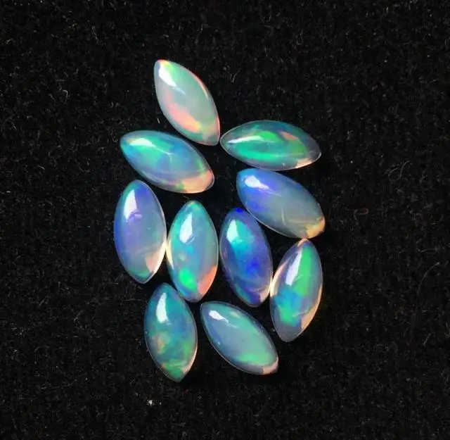 
 Высококачественный натуральный Эфиопский Опал 4*8 мм Маркиза Кабошон свободный драгоценный камень, огненный опал вело, белый огонь, мульти огонь, оптовая продажа  