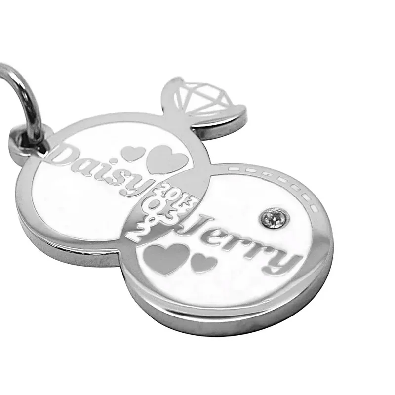 custom bride groom name keychain metal keyring favors wedding tokens gifts