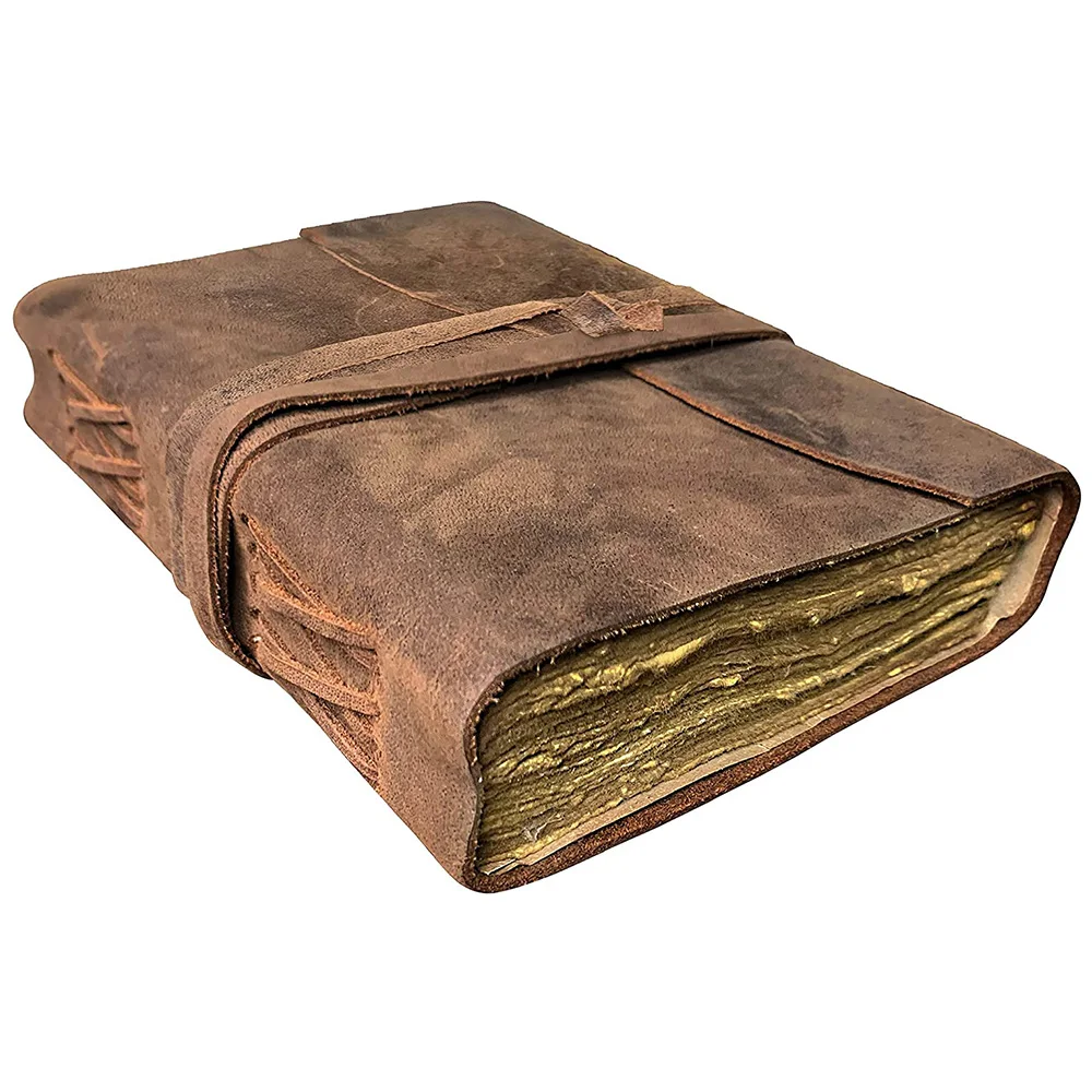 Handmade Antique Deckle Edge Paper Leather Sketchbook Book of Shadows Journal Thick Journal Vintage Journal