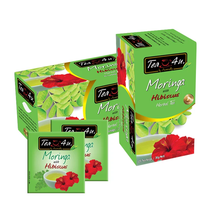 Tea4U Moringa Hibiscus Flavoured 25 Tea Bags