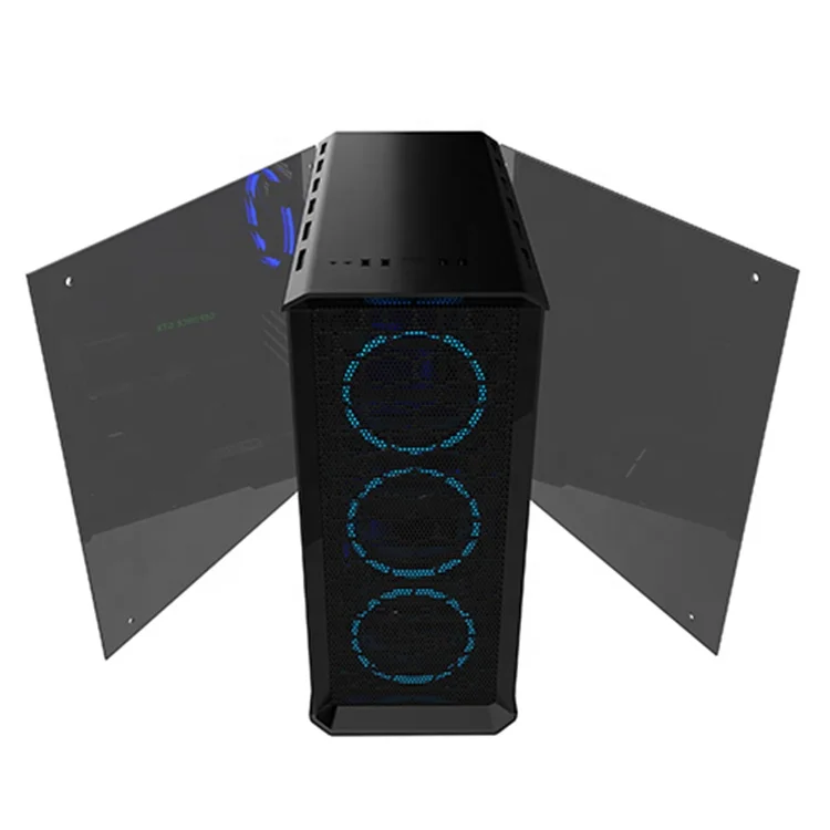 Железный Mesh PC Tower Gaming Case с закаленным стеклом