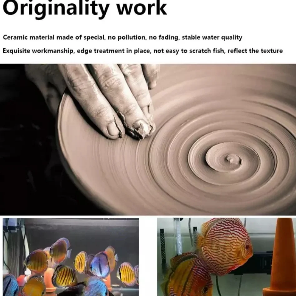  Керамические конусы для разведения рыбы пещера оранжевые аквариумные украшения ангела