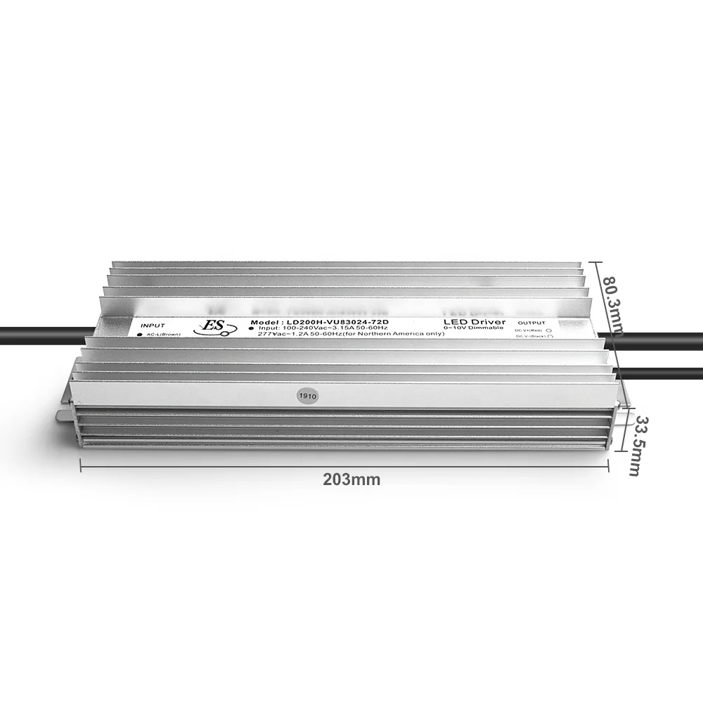 UL наивысшей мощности 12v 24v 36 вольт 48v 100W 200 W 300W 400 Вт постоянное напряжение IP67 светодиодный драйвер ватт 0/1-10v затемнения источник