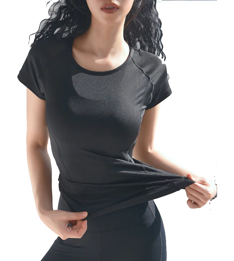 Yoga Gym T Shirt Short Sleeve Sport Running Tshirt Workout Seamless Crop Top Fitness Exercise Tops Women T Shirt
