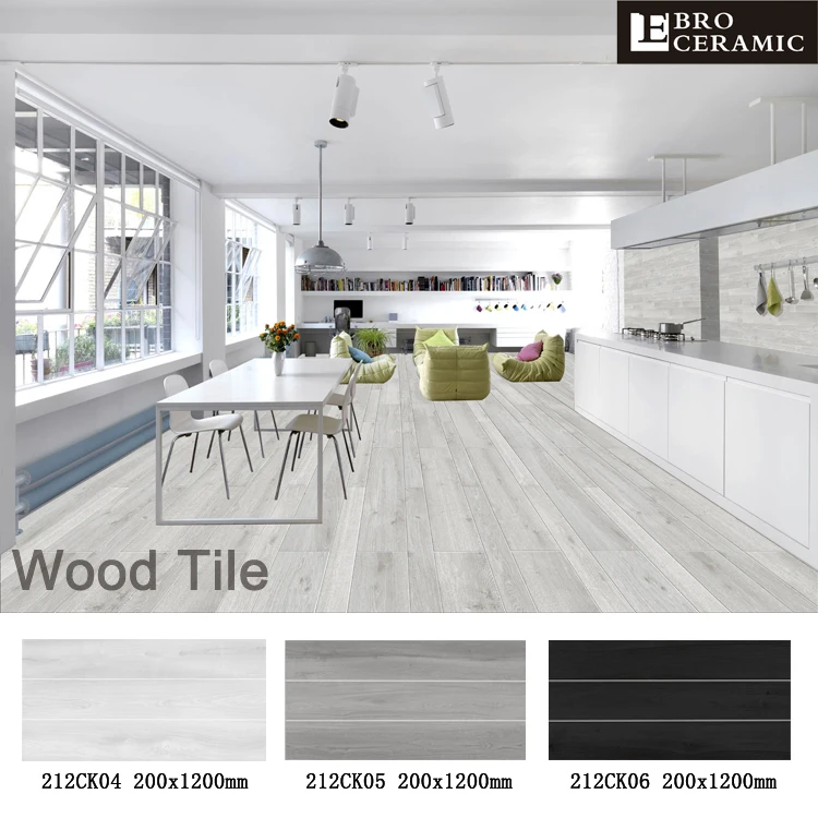 white and grey color 20x120cm timber wood look glazed matt porcelain floor tile