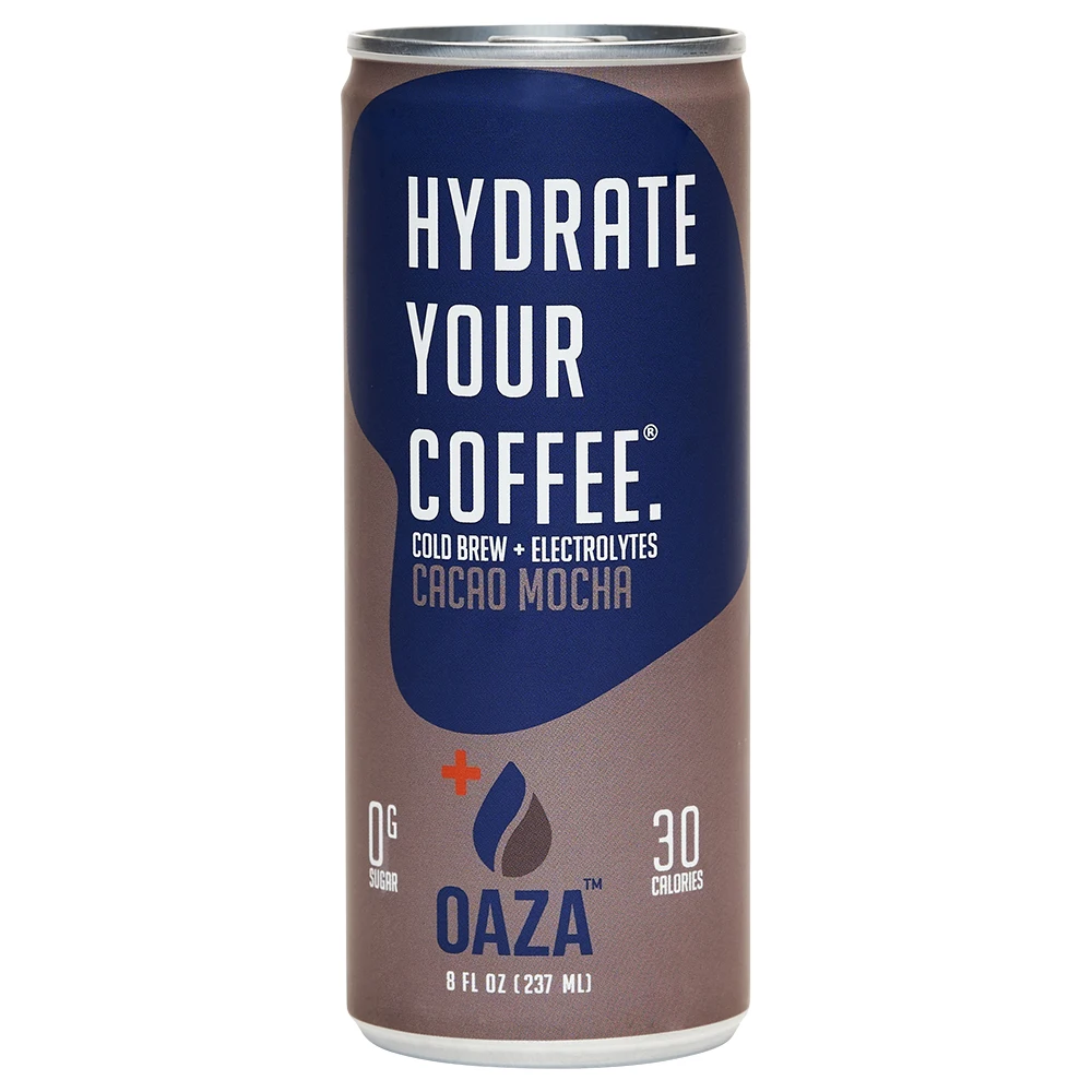 OAZA High Performance Cold Brew Hydrate Your Coffee Ready to Drink Cacao Mocha 8 Fl Oz Pack of 12