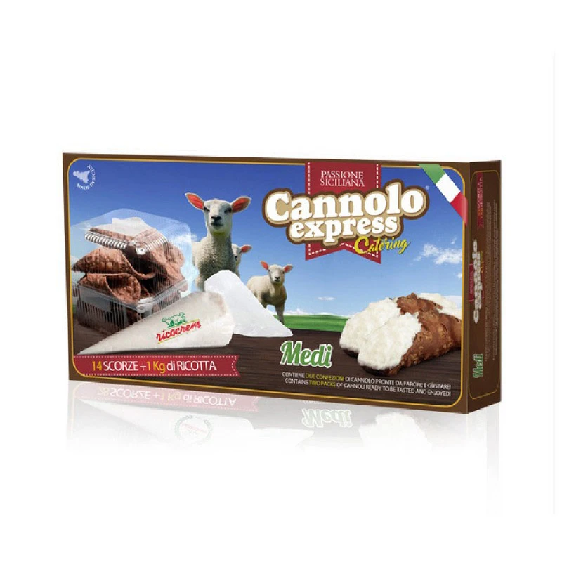 Top Quality Flavored Italian Sweet Frozen Sheep ricotta Cream KIT 14 cannoli 200pcsxpallet for Export