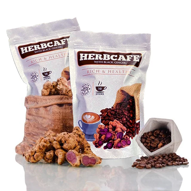 Manufacturer Healthy Instant Coffee Herbcafe Black Ginger aromatic coffee with rich and healthy taste 30g each pack Coffee